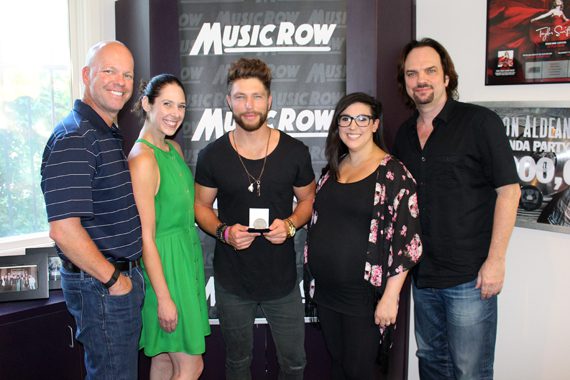 Pictured (L-R): Big Loud Records' Clay Hunnicutt, Sweet Talk Publicity's Jensen Sussman, Chris Lane, Big Loud Records' Stacy Blythe, and MusicRow Magazine's Sherod Robertson