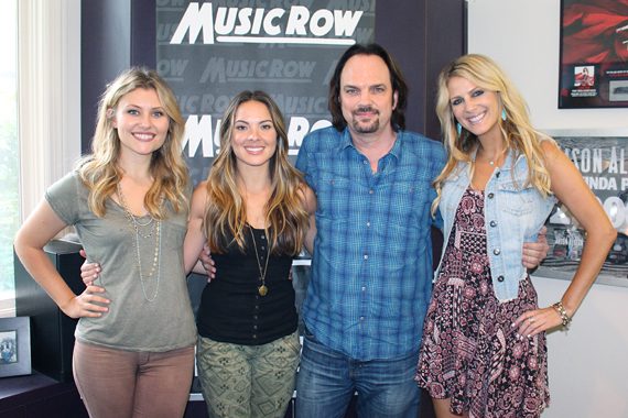 Runaway June with MusicRow owner/publisher Sherod Robertson. Photo: Molly Hannula