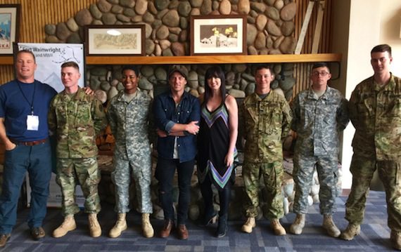 Keifer and Shawna Thompson with Fort Wainwright Garrison Commander, Colonel Sean Williams and personnel.