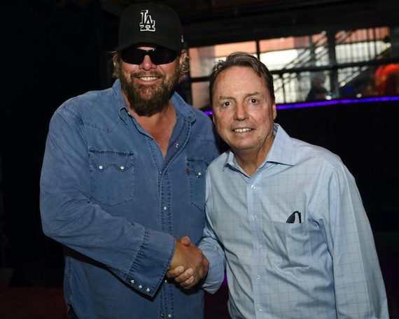 Pictured (L-R): Toby Keith and BMI's Jody Williams. Photo: Nathan Zucker