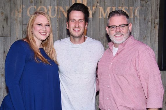 Pictured (L-R): Grace Schoper, Dennis entertainment; Russell Dickerson; Erick Long, ACM Photo: Michel Bourquard/Courtesy of the Academy of Country Music