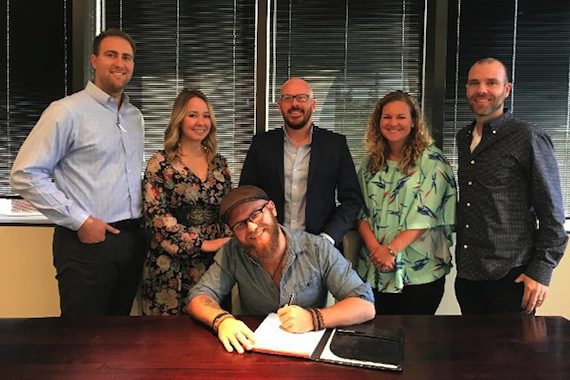 Pictured (L-R): Zach Opeim, Business Manager, Wiles + Taylor & Co.; Elise Anderson, Publicist, Nashville Music Media; Renn; Tim Gray, Manager and President, Grayscale Entertainment; Nina Carter, Associate Director of Writer-Publisher Relations, BMI; Austen Adams, Attorney, Dickinson Wright.