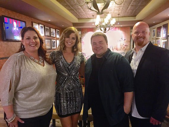 Pictured (L-R): Selah's Amy Perry; singer/songwriter Cassadee Pope; and Selah's Allan Hall and Todd Smith 