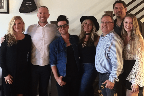 Pictured (L-R): Sunni Ray, Harmon Music Management; Allen Bargfrede, Blue Tile Media; Jon Decious and Steevie Steeves of Towne; Derek Crownover, Dickinson Wright; Rusty Harmon and Lexi Dawson of Harmon Music Management