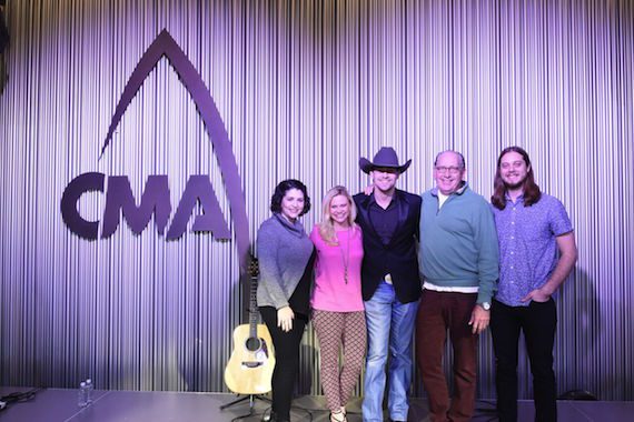 Pictured (L-R): Angela Roland, Awards & Industry Relations Assistant,CMA; Brandi Simms, Sr. Director of Awards & Industry Relations, CMA; William Michael Morgan; John Esposito, Chairman & CEO, WMN; Brenden Oliver, Manager of Awards & Industry Relations, CMA