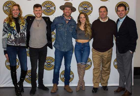 Pictured (L-R): Country Music Hall of Fame and Museum’s VP of Development Lisa Purcell, Trent Harmon, Drake White, Danielle Bradbery, Ford Motor Company Fund’s Jim Graham and Country Music Hall of Fame and Museum’s Ben Hall. (Photo courtesy of Country Music Hall of Fame and Museum) 
