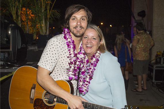 BMI songwriters Charlie Worsham (L) and Liz Rose (R) pose before their show at the Grand Wailea. Photo: Erika Goldring 