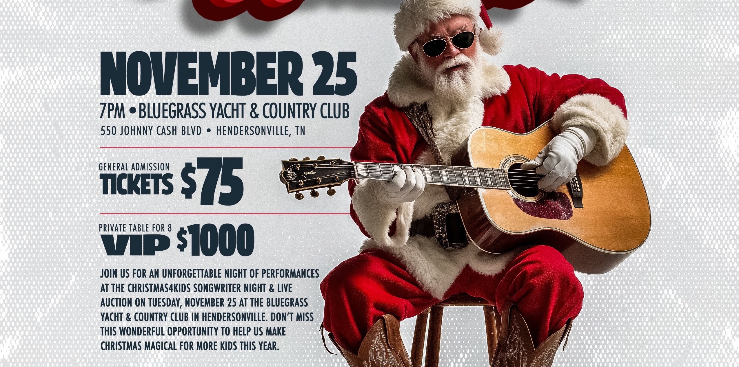 Christmas 4 Kids To Host 'A Songwriter Night 4 The Kids