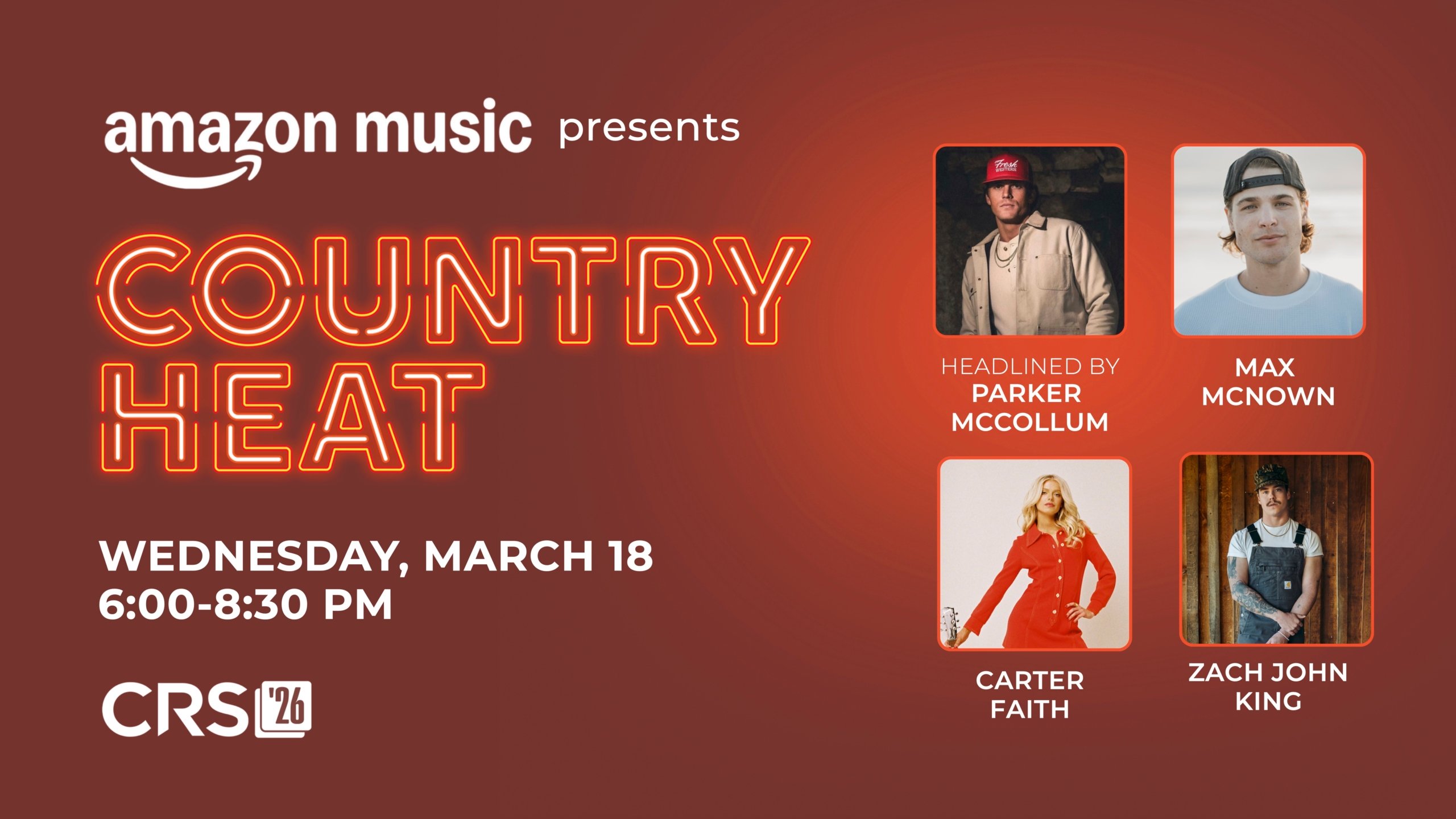 Lineup Unveiled For ‘Amazon Music Presents: Country Heat’ At CRS 2026
