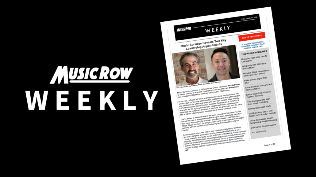 MusicRow Weekly (News, Charts, More…) - MusicRow.com